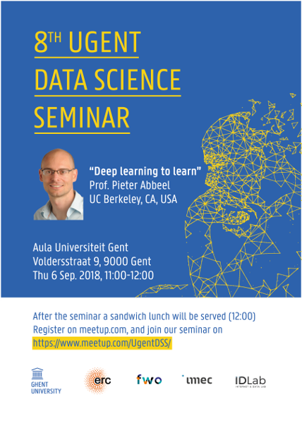8th UGent Data Science Seminar with Prof. Pieter Abbeel