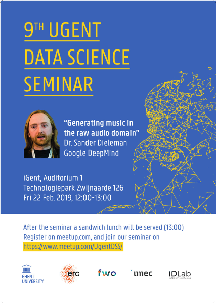 9th UGent Data Science Seminar with Dr. Sander Dieleman